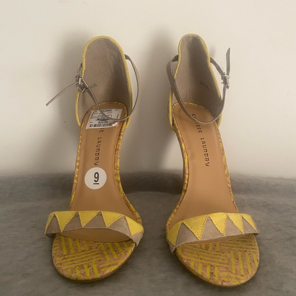 Chinese Laundry Yellow and Gray Stiletto Heels